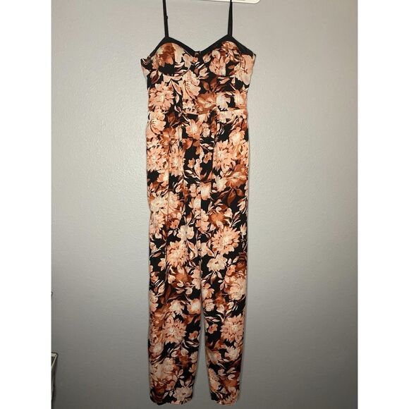 B.O.G Collective Floral Spaghetti Strap Jumpsuit Size Large - Picture 1 of 12